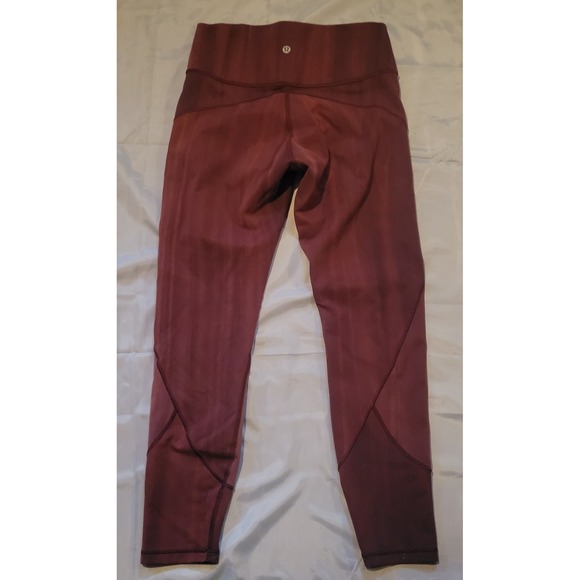 Lululemon Womens 8 Maroon Pants Compression Leggings Joggers Yoga Stretch - Picture 7 of 9